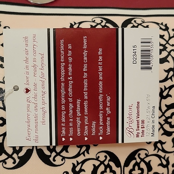 Brighton My Sweet Valentine Tote NWT - Picture 4 of 9